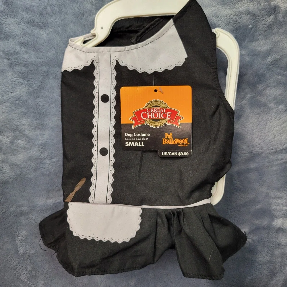 New Great‎ Choice Pet Halloween Dog Costume Small Maid Dress Black & White